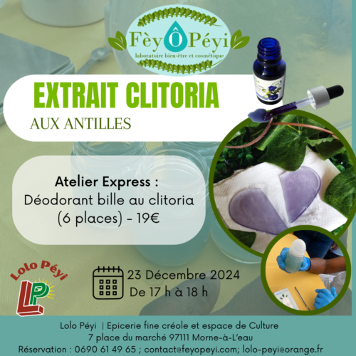 Atelier Express : Déodorant bille à l'aloe vera et clitoria